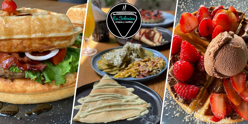 La solovina, waffles, wafles, sandwich, crepas, fruta, ensaladas, baguettes, desayunos, huevo, chilaquiles, cafe, frapes, restaurante, restaurantes, desayuno, 