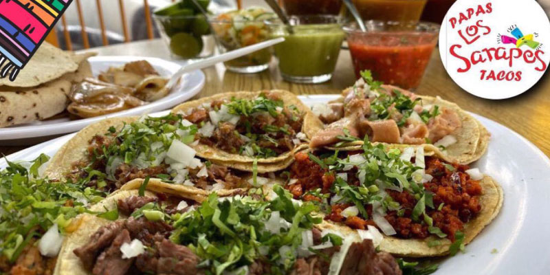 tacos, sarapes, papas, pastor, labio, lengua, tripa, gringas, lonches, asada, barbacoa, suadero, cabeza.